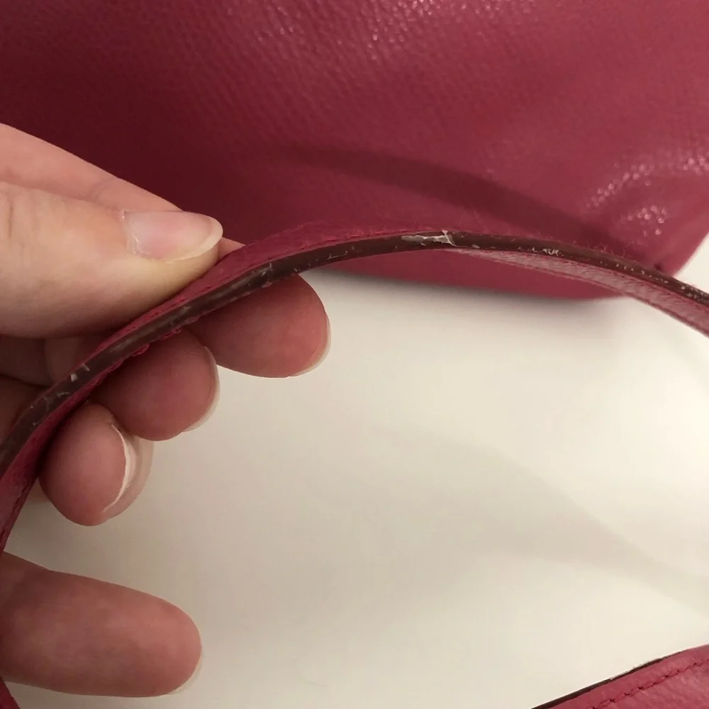 Coach Pink Crossgrain Leather East West Crossbody Bag